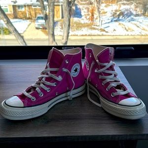 EUC Converse All Star Hi-Tops Hot Pink Unisex Size M-4 W-6